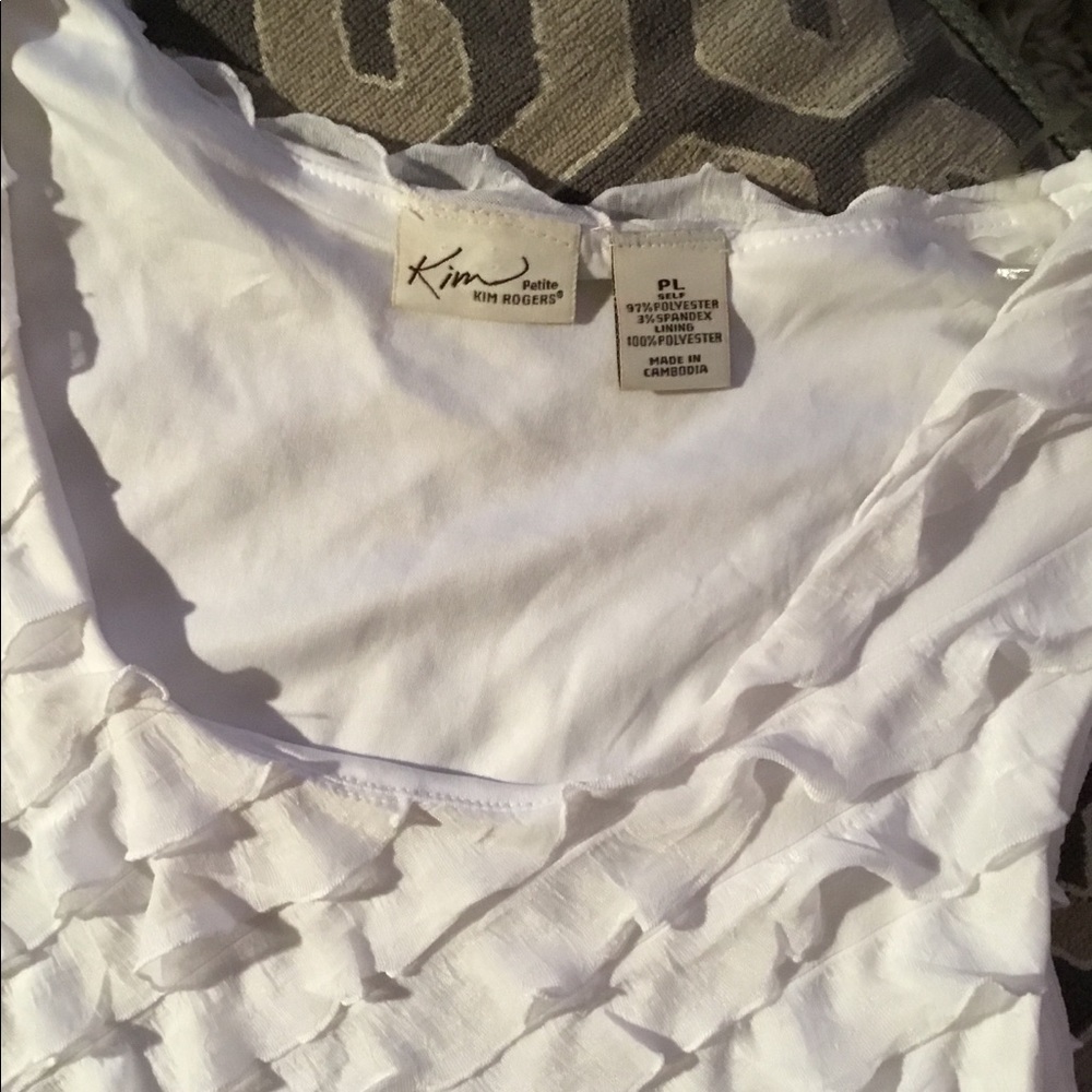 Kim Rogers White lined Flutter dress